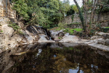 Natural swimming pool in Casas del Monte, Extremadura, Spain