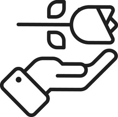 flower shape design linear symbol 