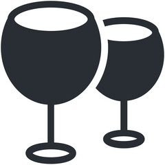 Wine Glasses Vector Icon
