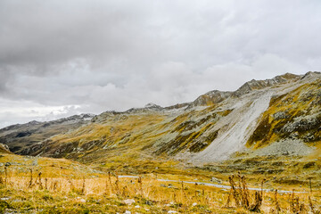 Flüela, Flüelapass, Alpen, Passhöhe, Passstrasse, Bergstrasse, Steinschlag, Felsen, Wanderweg,...