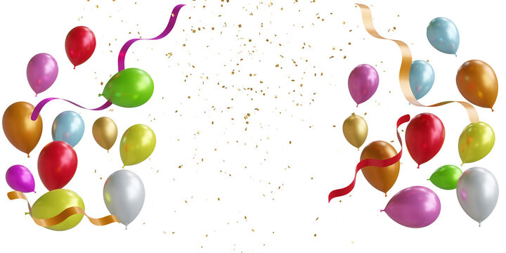 Fototapeta balloons background. 3d rendering, Celebration, festival background, greeting banner, Birthday party.