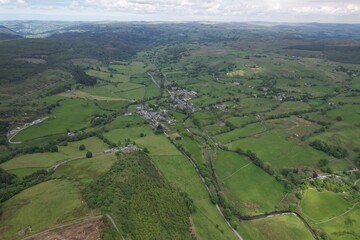 Betws y coed north Wales UK high point of view drone aerial view ..