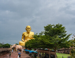 The biggest golden Luang Phor Thuad statue in the world at khaoyai thailand.Luang Pu Thuat also known as Luang Pu Thuad, Luang Por Tuad, Luang Phu Tuad, and various other spellings.