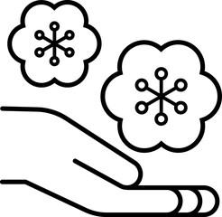 Sakura blossom line icon