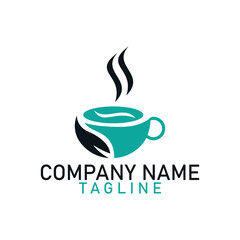 Unique coffee cup logo design with vector format.