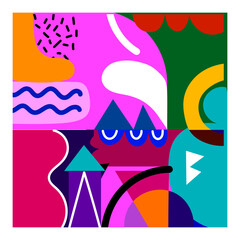 Trendy abstract geometric shape line color background vector illustration.