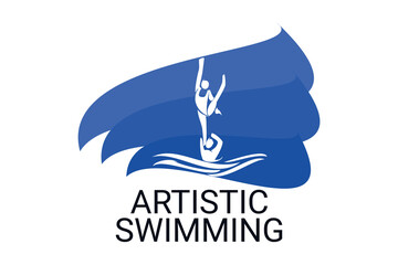 artistic swimming sport vector line icon. sport pictogram, vector illustration.