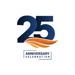 25th Anniversary Logo Perfect logo design for anniversary celebration events Vector illustration .EPS 10