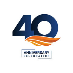 40th Anniversary Logo Perfect logo design for anniversary celebration events Vector illustration .EPS 10