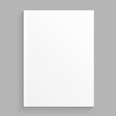 Mockup Blank Cover Of Magazine, Book, Booklet, Brochure. Illustration Isolated On Gray Background. Mock Up Template Ready For Your Design. Vector EPS10