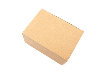 Cardboard box with blank surface isolated on white, top view