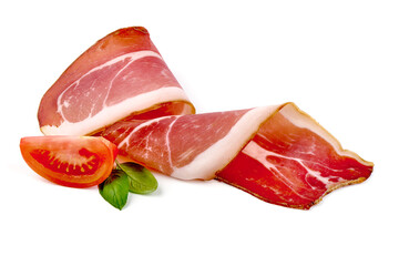 Jamon, jerked meat, isolated on white background. High resolution image.