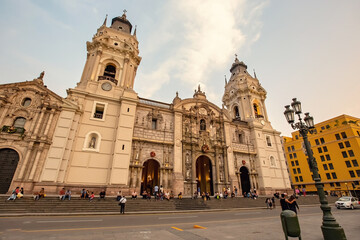 Cathedral of Lima at Plaza de Armas in the historical center of Lima, Peru