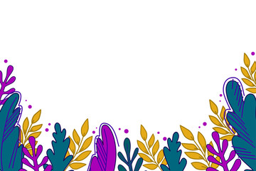Colorful  background with leaves. Transparent background. Png