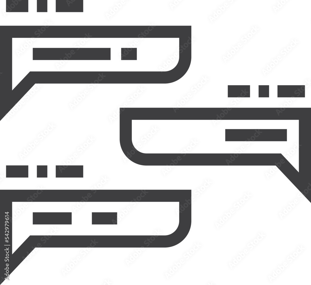 Poster chat messages line icon. conversation app symbol