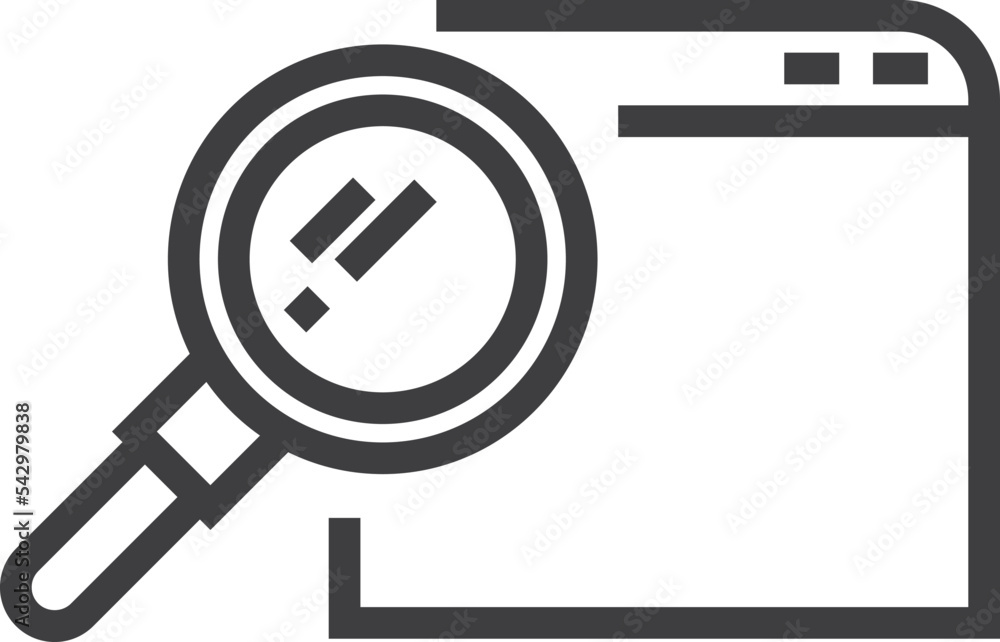 Aufkleber search black line icon. web app interface element