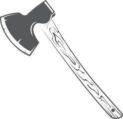 Axe black icon. Woodwork symbol. Lumberjack tool