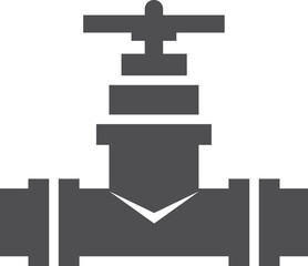 Plumbing valve black icon. Pipe tap symbol