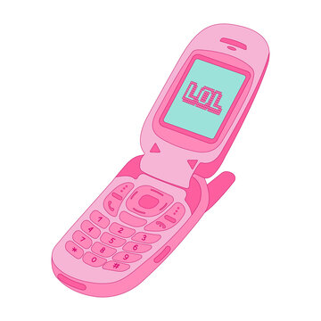 y2k flip phone, pink cute phone, 2000s aesthetic, retro nostalgia