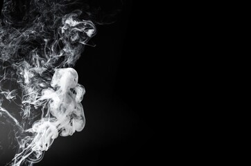 White abstract smoke on black background