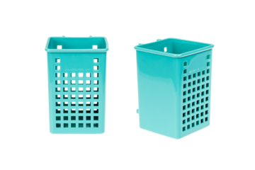 collection of various light blue plastic basket for pen, pencil, ruler, etc.