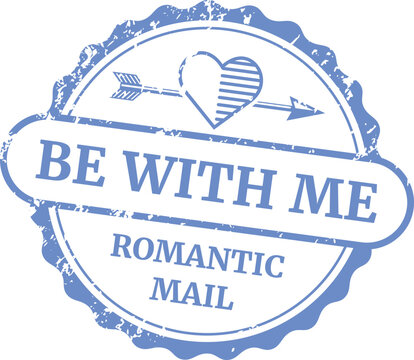 Romantic mail stamp. Retro love letter seal
