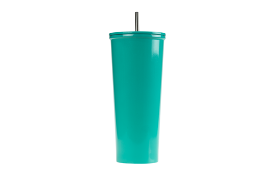 Green stainless steel thermos tumbler mug