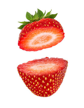 strawberry sliced isolated on white background