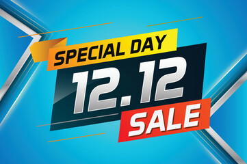 12.12 Shopping day sale banner background 12 December sale poster template vector illustration for use landing page, template, ui, web, mobile app, poster, banner, flyer, background