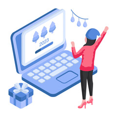 Perfect design illustration of new year loading page 