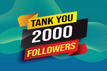 e	
thank you 2k 2000 followers tag. Banner design template for marketing. Last chance promotion or retail. background banner modern graphic design for store shop, online store, website, landing page