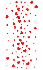 Pink Confetti Vector White Backgound. Fly Heart
