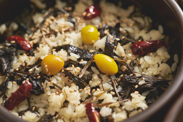 Rice with Thistle in a Hot Pot