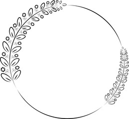 branches full of leaves hand drawn various patterns Suitable for decorating wedding cards, parties, parties, banners, logos.