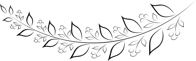 Fototapeta premium branches full of leaves hand drawn various patterns Suitable for decorating wedding cards, parties, parties, banners, logos.
