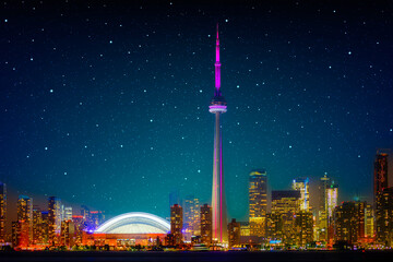 Toronto skyline at night, Canada