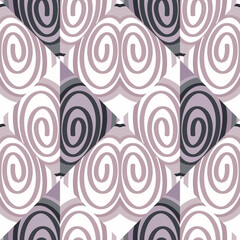 Seamless pattern in the spirals of a mosaic in retro style. Decorative abstract circle vintage ornament