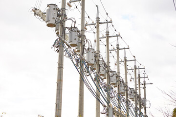 electric transformer on a power pole