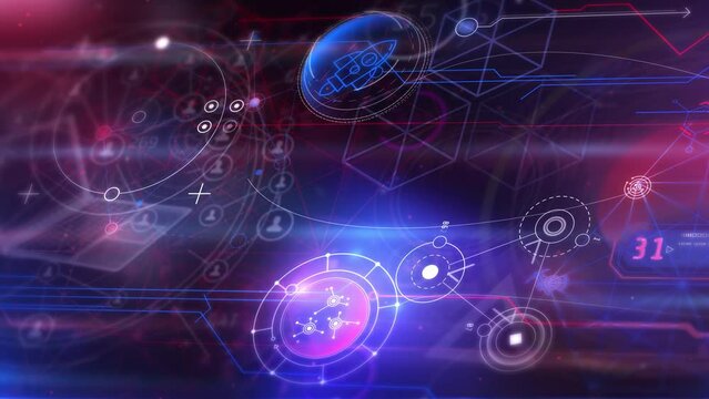 Digital data in a virtual infographic stream.
