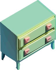 Cute wardrobe isometric icon 3d vector