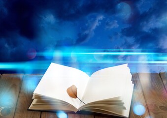 Fototapeta premium Clear book open with magic smoke