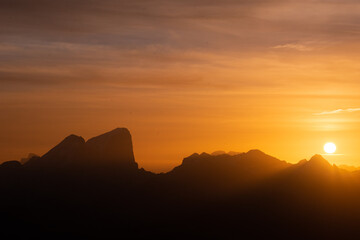 sunset in the mountains