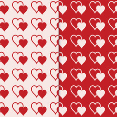 Heart seamless vector pattern, hand drawn heart pattern, love pattern, seamless pattern