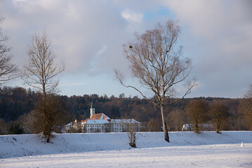 Schaftlarn cloister winter scenery upper bavaria