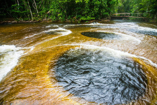 View of some pools at Mutum Watefall (Cachoeira do Mutum)  - Presidente Figueiredo, Amazonas, Brazil