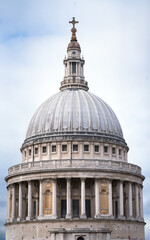 Fototapeta na wymiar Frontal view of St. Paul Cathedral in London England United Kingdom 