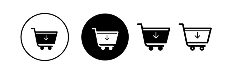 Shopping icon set. Online shopping, store, delivery, promotion and shopping cart symbol. Solid icons vector collection.