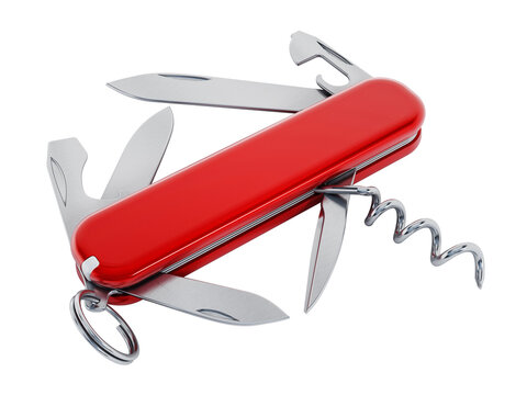 Swiss knife on transparent background