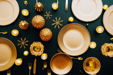festive dinner table setting for Christmas