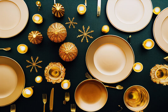festive dinner table setting for Christmas